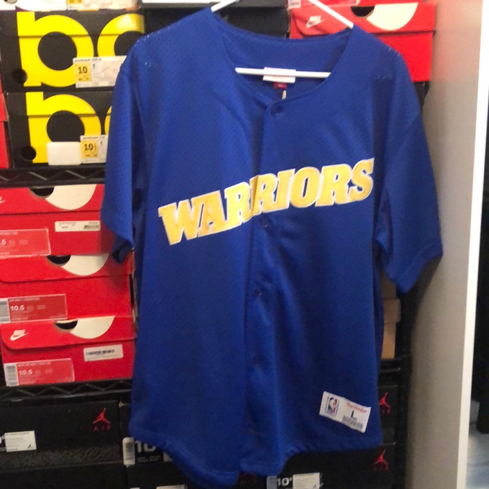 Warriors Mitchell and Ness baseball jersey NWT
